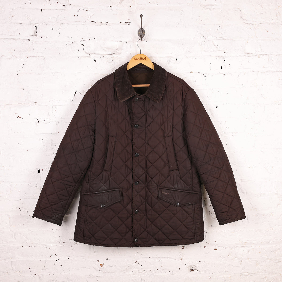 Barbour Bardon Fleece Lined Quilted Jacket Brown L – Headlock