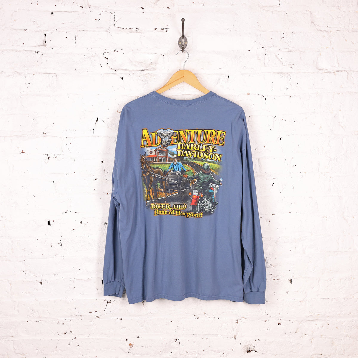 90s Harley Davidson Long Sleeve T Shirt - Blue - XXL – Headlock