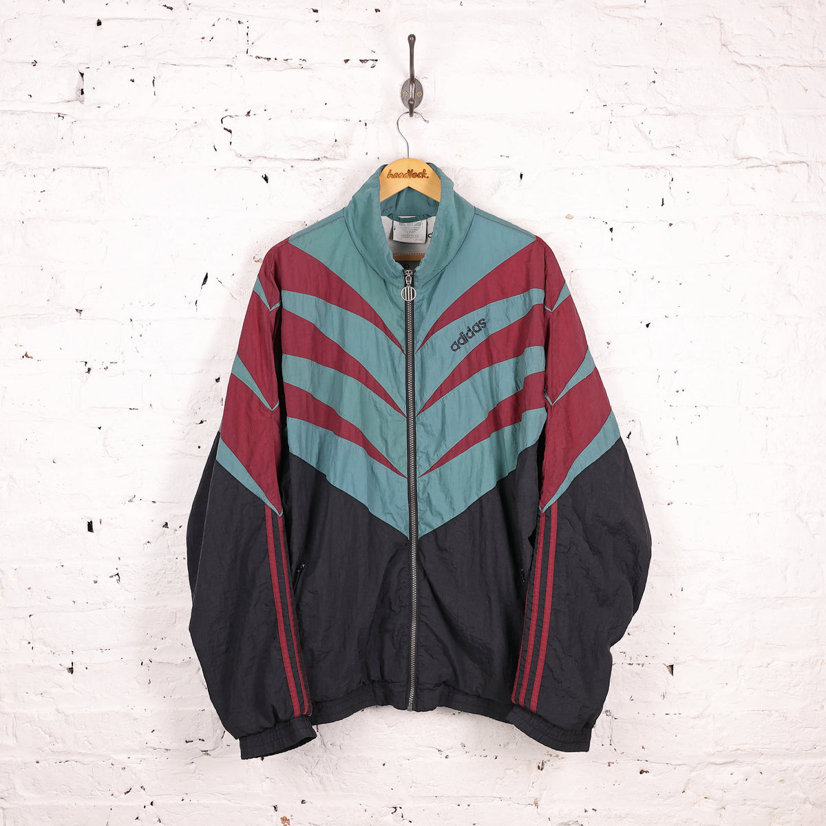 90s Adidas Windbreaker アディダス 常田 Vintage 90s Black Adidas Quarter Zip Tear Away Jacket (XL