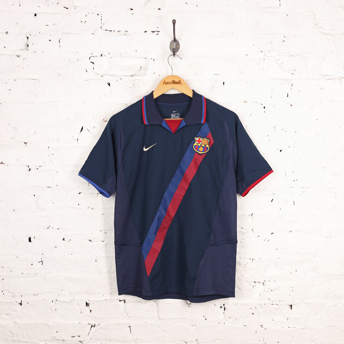 Nike FC Barcelona 2002 Javier Saviola Away Football Shirt - Blue