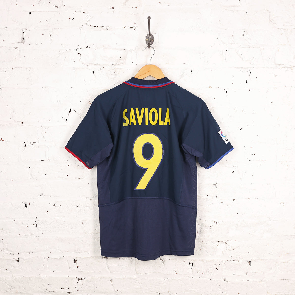 Nike FC Barcelona 2002 Javier Saviola Away Football Shirt - Blue