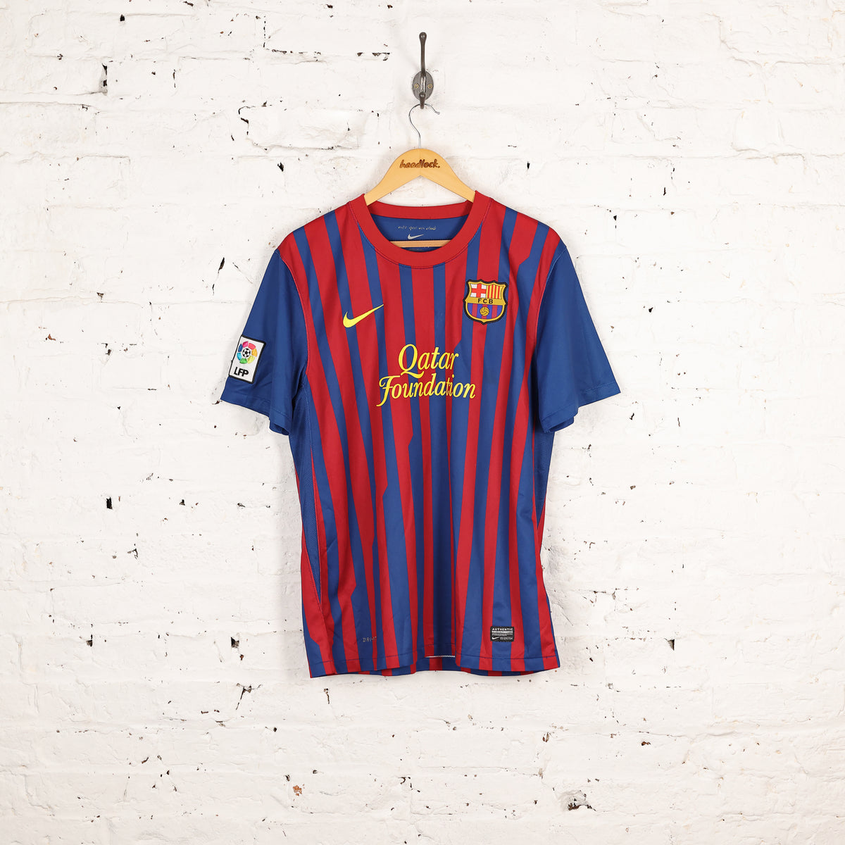Nike Barcelona 2011 Messi Home Football Shirt - Red/Blue - L