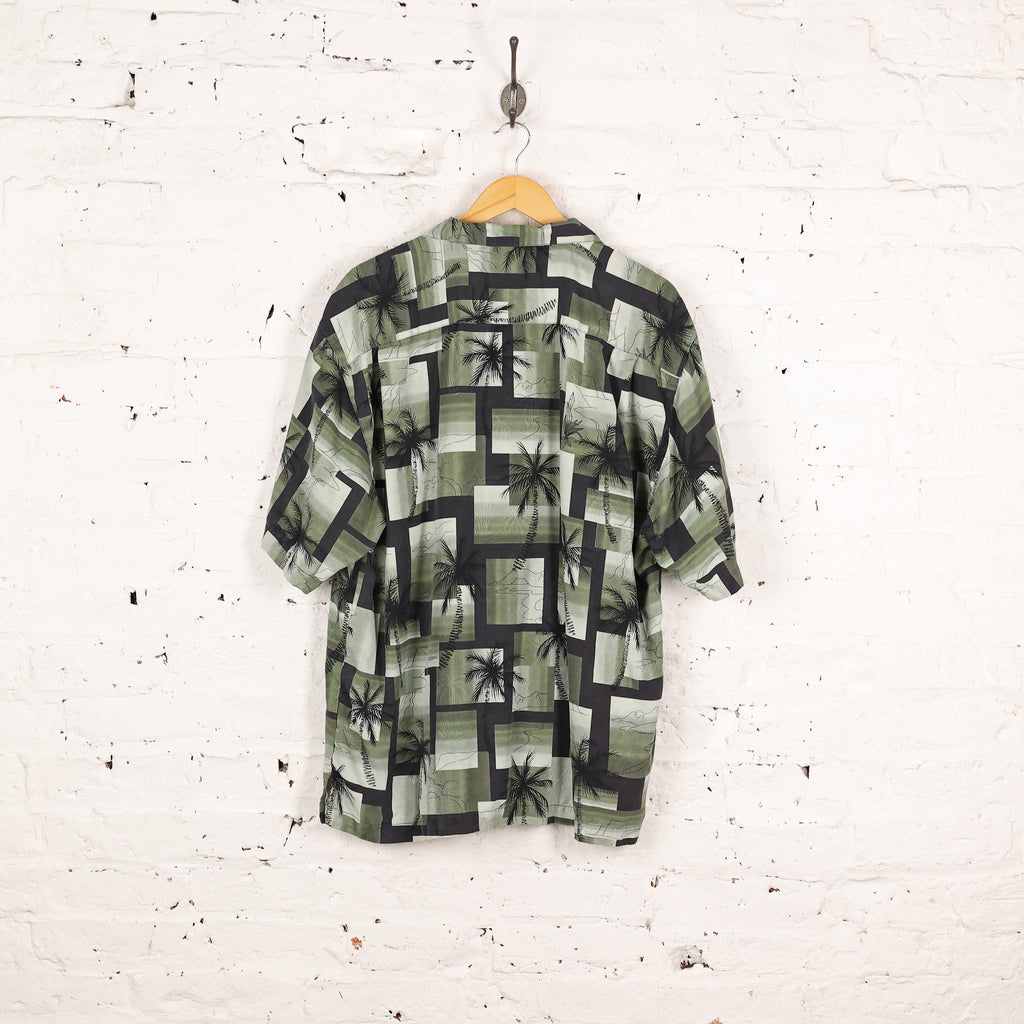 90's Pattern Short Sleeve Shirt - Green - XL