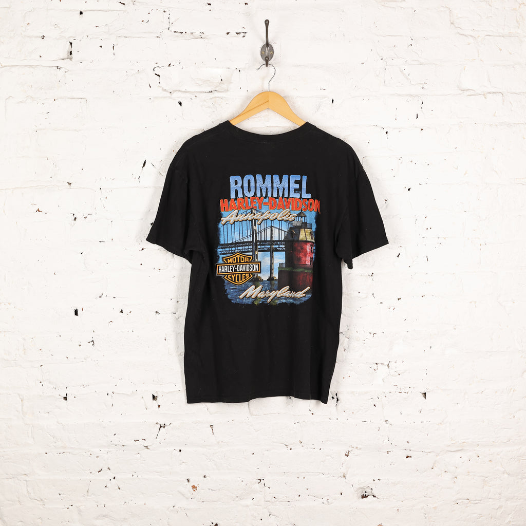 Harley Davidson Rommel Dealership T Shirt - Black - L