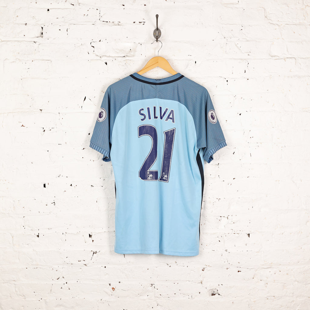 Manchester City Silva 2016 Nike Home Football Shirt - Blue - XL