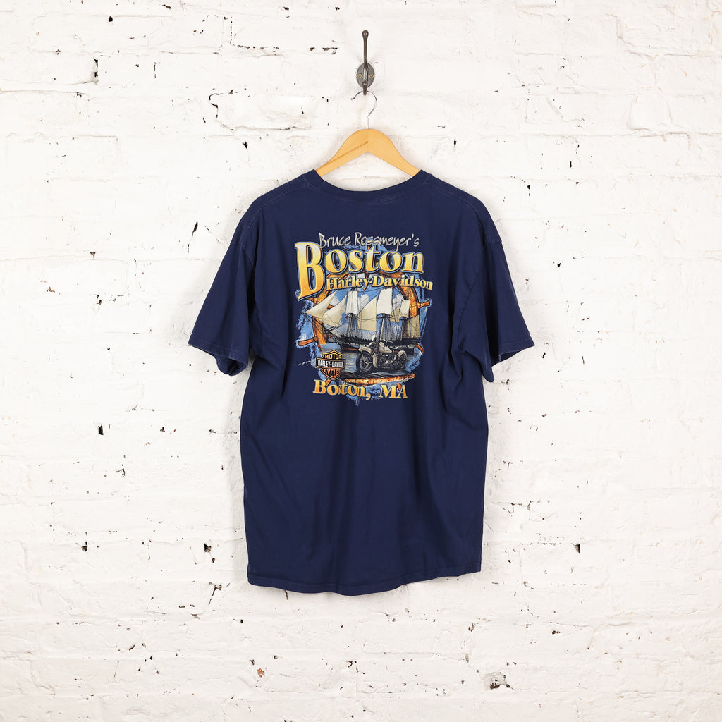 Harley Davidson Boston Pocket T Shirt  - Blue - L