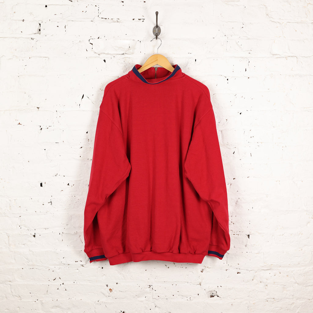 Adidas Golf 90s 1/4 Zip Sweatshirt - Red - XL