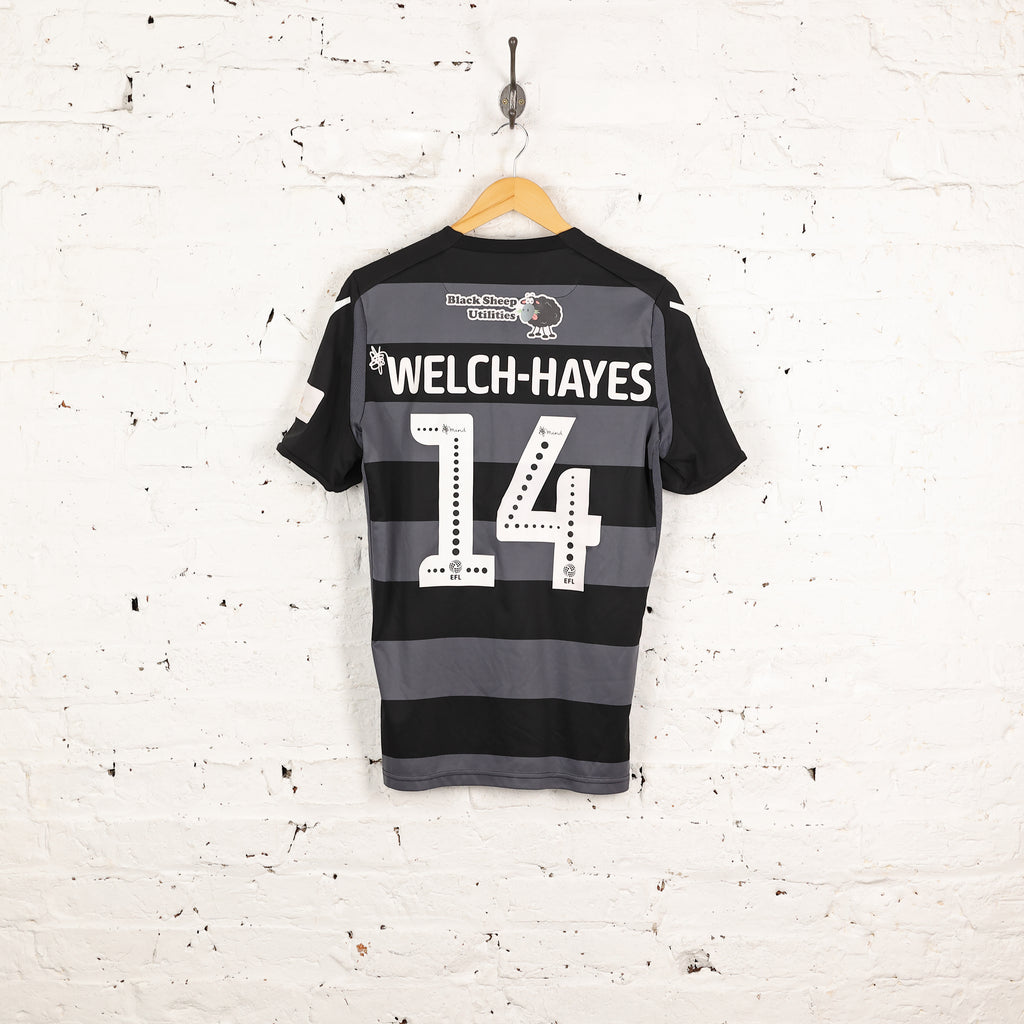 Macclesfield Town Player Issue Welch Hayes 2019 Away Football Shirt - Black - M