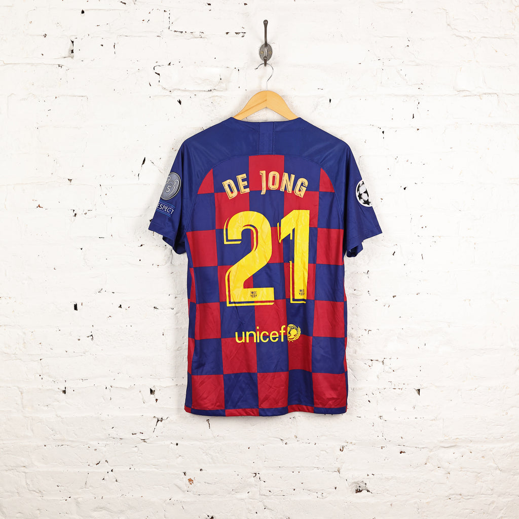 FC Barcelona De Jong Champions League Home Football Shirt - Red - XL