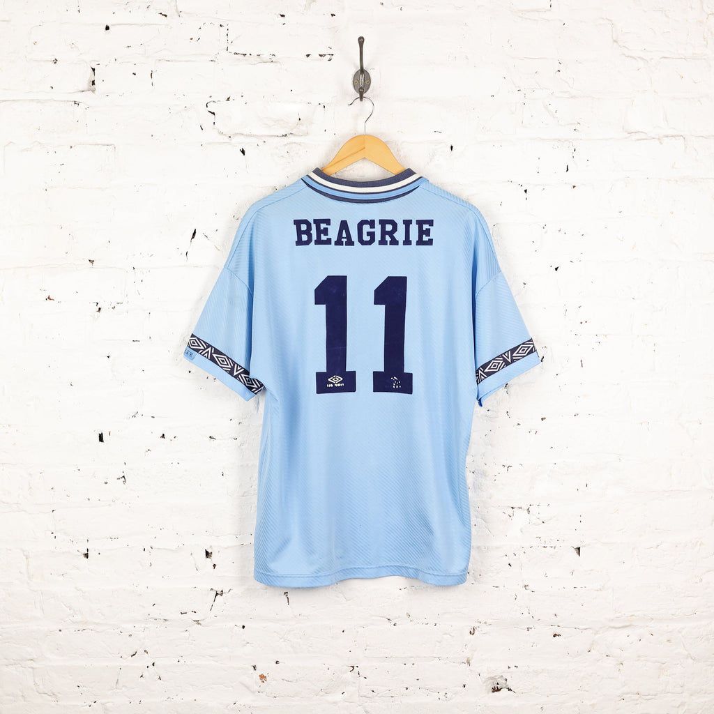 Manchester City 1994 Beagrie  Umbro Home Football Shirt - Blue - L