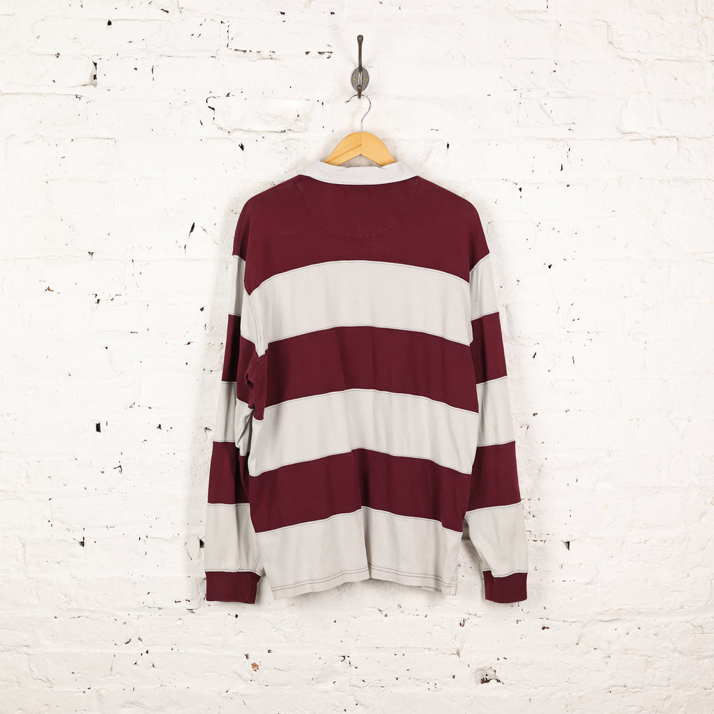 Ralph Lauren Striped Rugby Polo Shirt - Maroon - XL