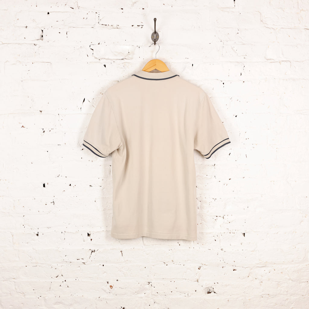 Adidas Zip Short Sleeve Polo Shirt - Cream - M