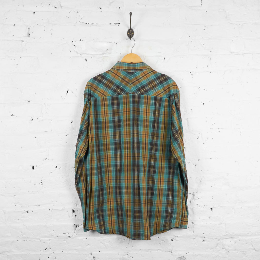 Vintage The North Face Flannel Shirt - Green - XL - Headlock