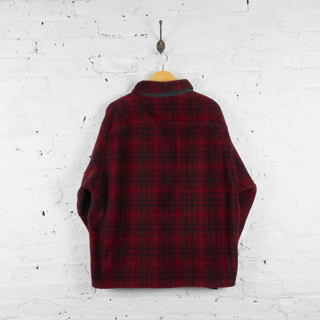 Vintage Woolrich Teddy Bear Fleece Jacket - Red/Black - XL - Headlock