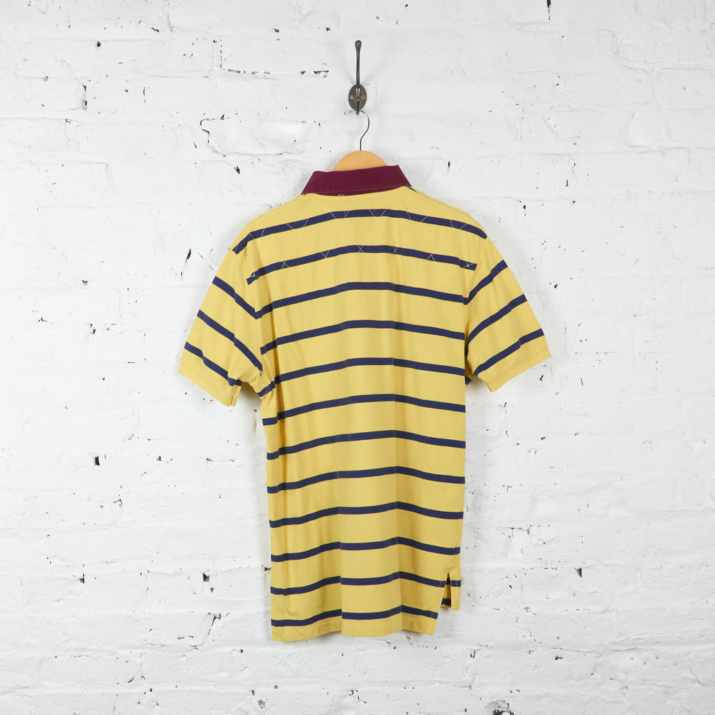 Vintage Striped Ralph Lauren Polo Shirt - Yellow/Navy - L - Headlock