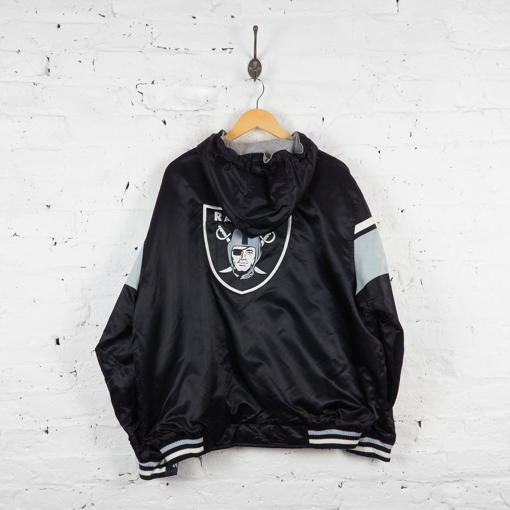 Vintage Oakland Raiders Hooded Reversible Jacket - Black/Grey - L - Headlock