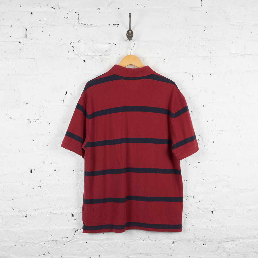 Vintage Striped Tommy Hilfiger Polo Shirt -Red/Navy - XL - Headlock