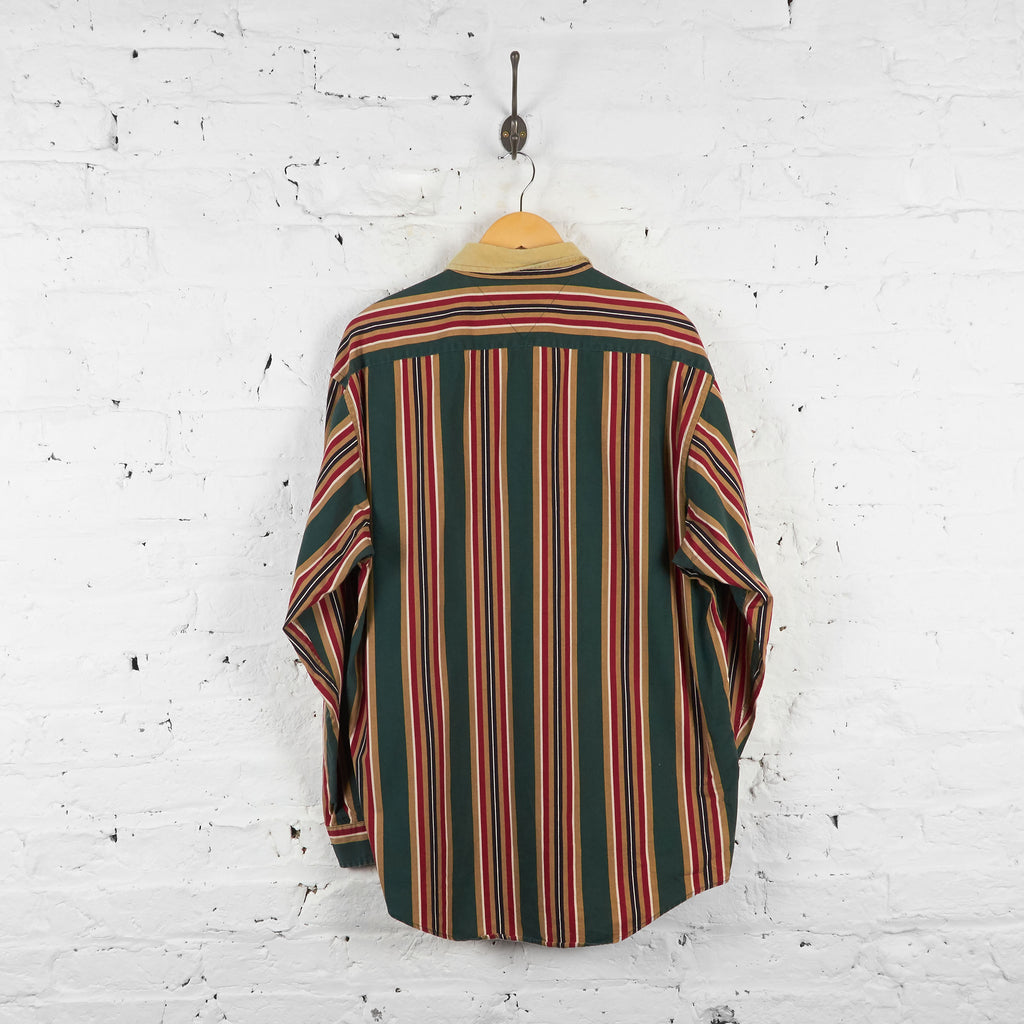 Vintage Tommy Hilfiger Striped Shirt - Green/Red - L - Headlock