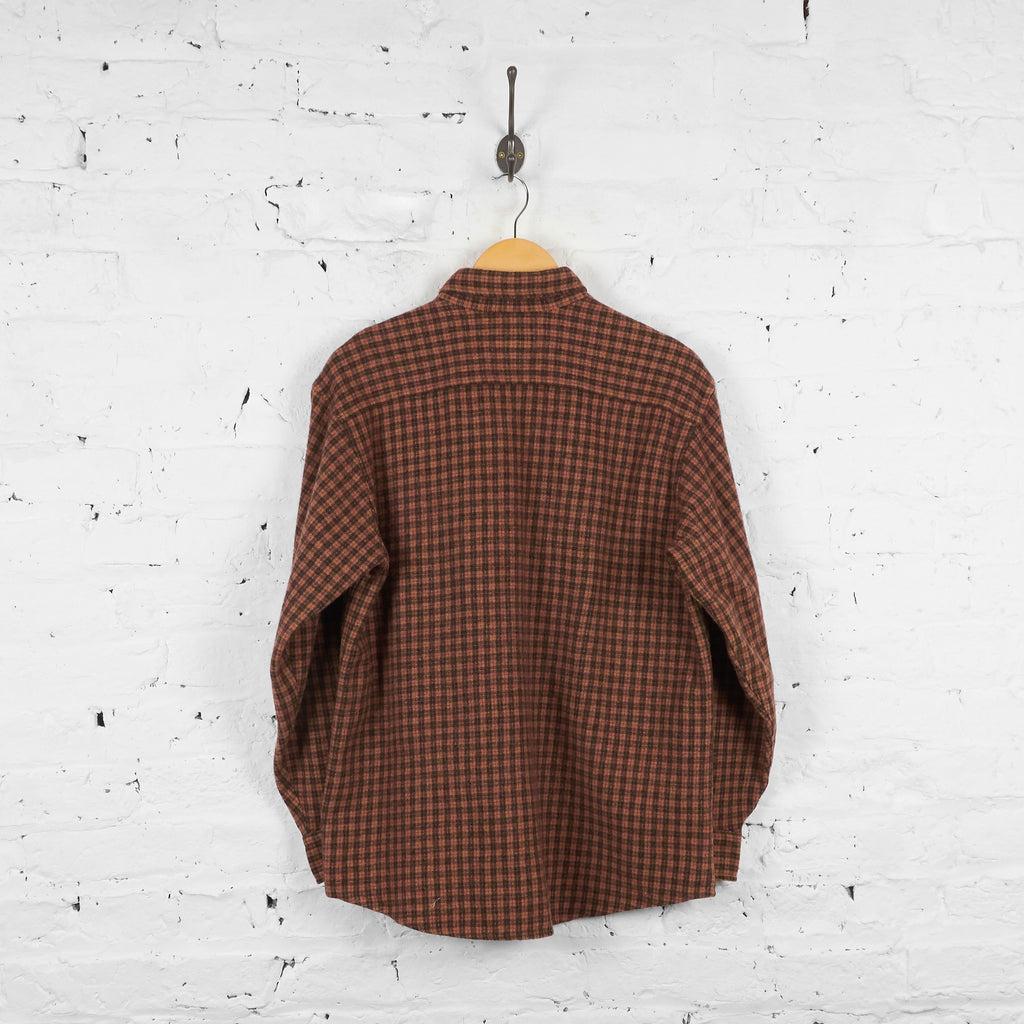 Vintage Checked Wool Woolrich Shirt - Brown - L - Headlock