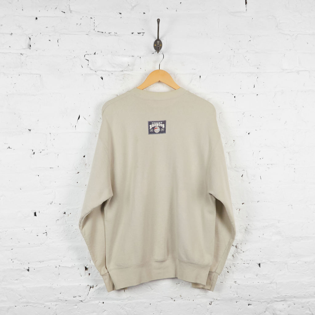 Vintage Denver Broncos Sweatshirt - Cream - L - Headlock