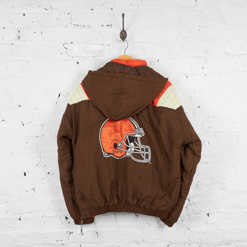 Vintage Cleveland Browns 1/4 Zip Up NFL Jacket - Brown/Orange - S - Headlock
