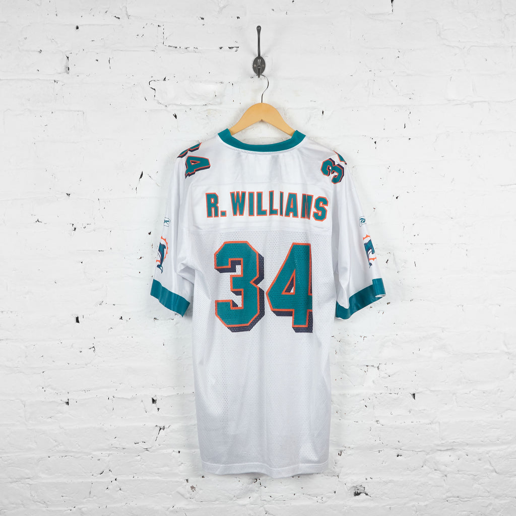 Vintage Miami Dolphins NFL R.Williams Jersey - White/Blue - L - Headlock