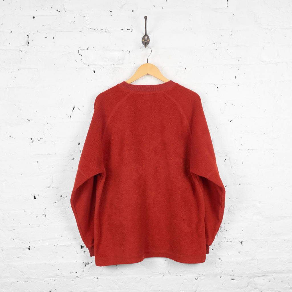 Vintage Ellesse V  Neck Fleeced Sweatshirt - Orange - L - Headlock