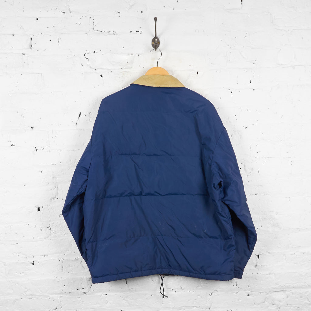 Vintage Woolrich Collared Puffa Jacket - Blue/Cream - L - Headlock