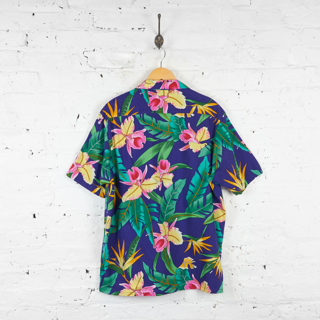 Vintage Hawaiian Floral Shirt - Blue - L - Headlock