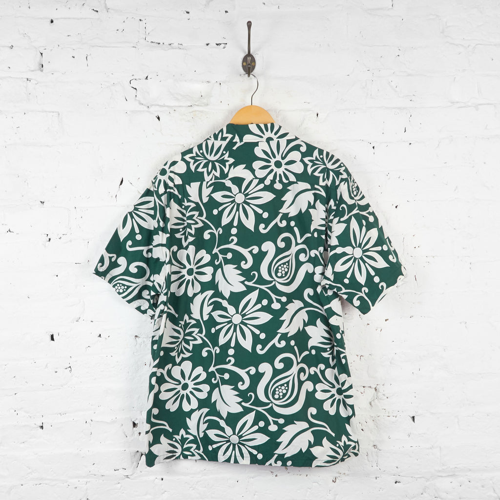 Vintage Hawaiian Floral Shirt - Green - XL - Headlock