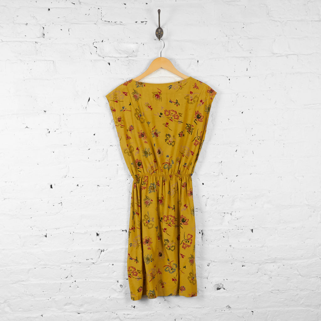 Womens Floral Print Dress - Yellow - UK 12 - Headlock