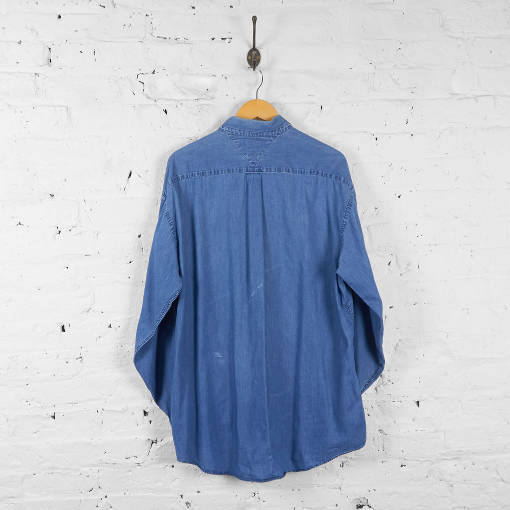 Vintage Tommy Hilfiger Denim Look Shirt - Blue - XL - Headlock