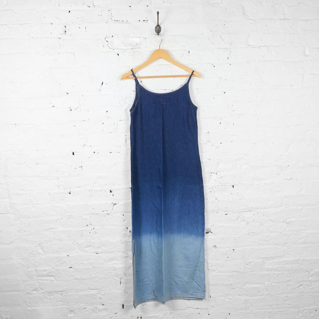 Vintage Women's Gradient 90's Strap Denim Dress - Blue - UK 8 - Headlock