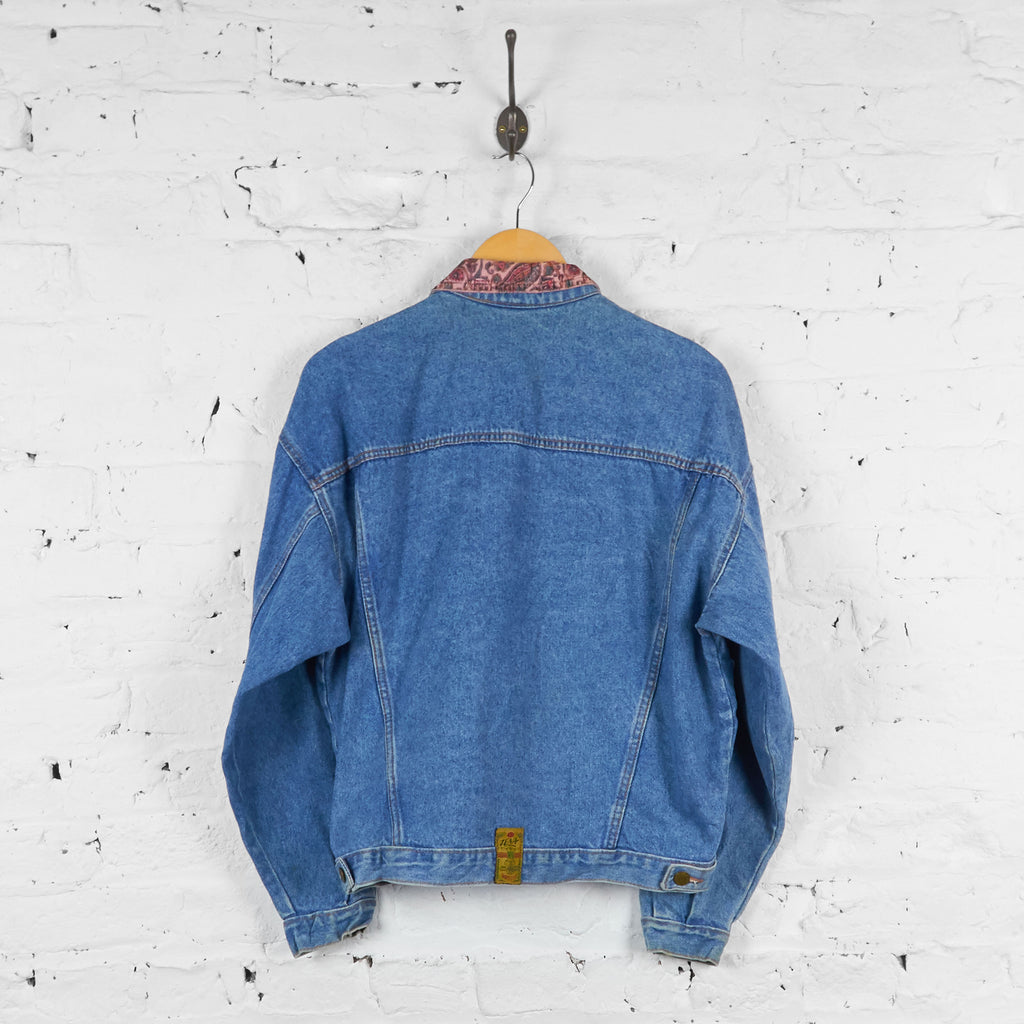 Vintage Corduroy Detail Denim Jacket - Blue - M - Headlock