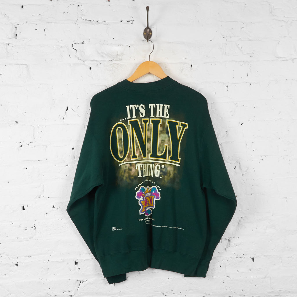 Vintage Green Bay Packers NFL Sweatshirt - Green - L - Headlock