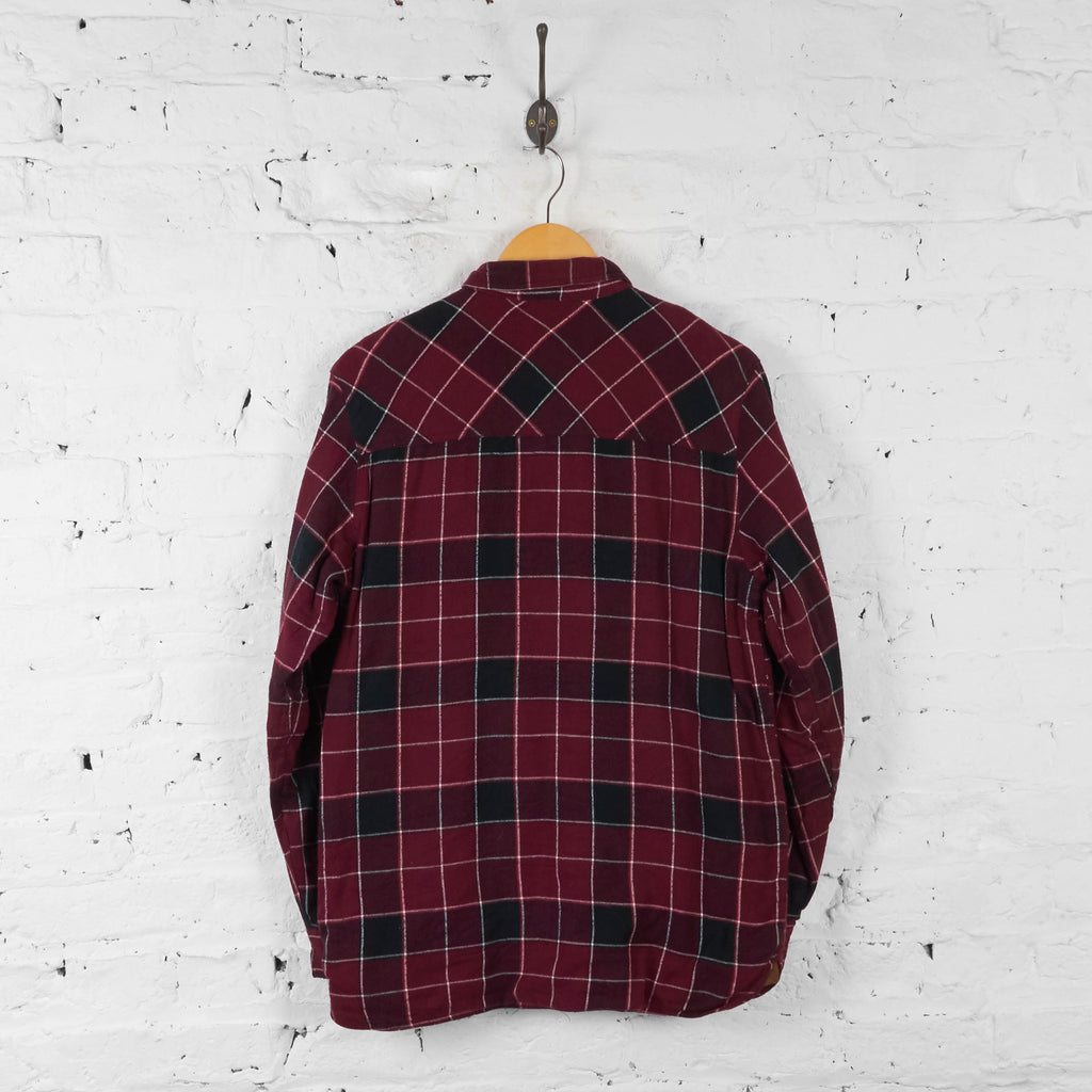 Vintage Fleece Lined Checked Shirt - Red - M - Headlock