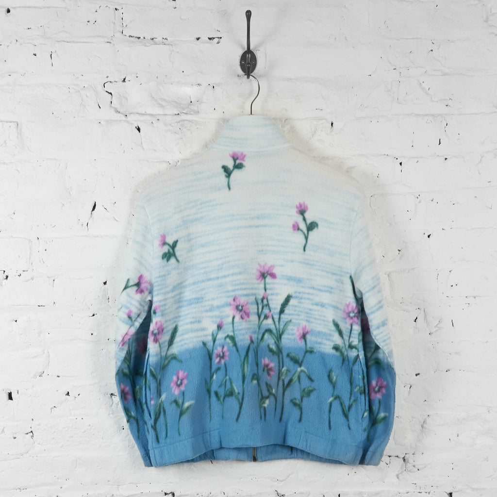 Vintage Floral Pattern Fleece - Blue - M - Headlock