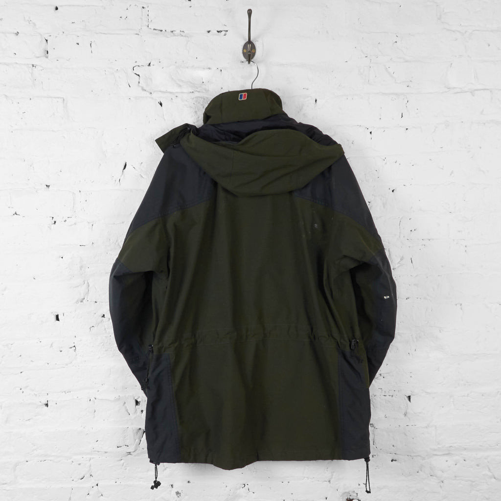 Vintage Berghaus Hooded Jacket - Green/Grey - L - Headlock