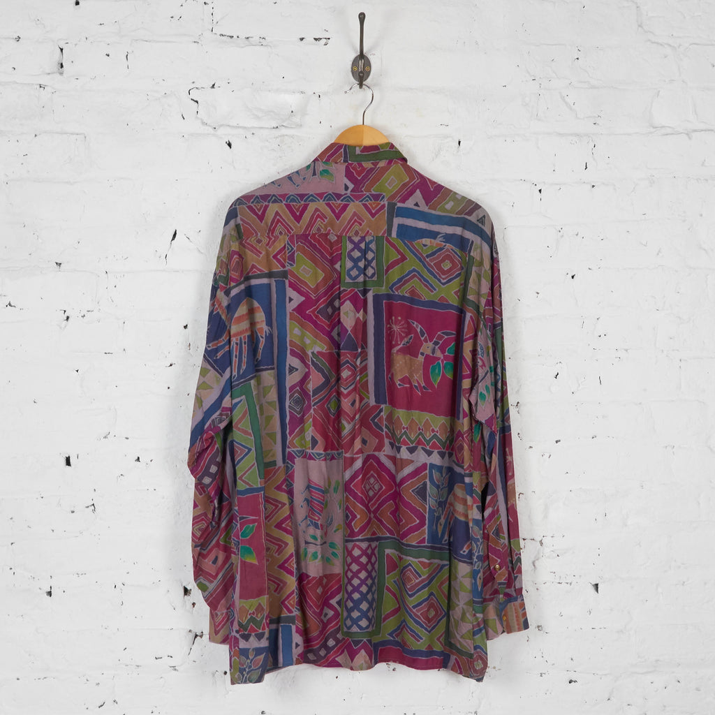 90s Abstract Pattern Shirt - Purple - XL
