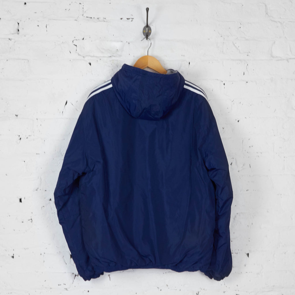 Adidas 90s Fleece Lined Hooded Jacket - Blue - M