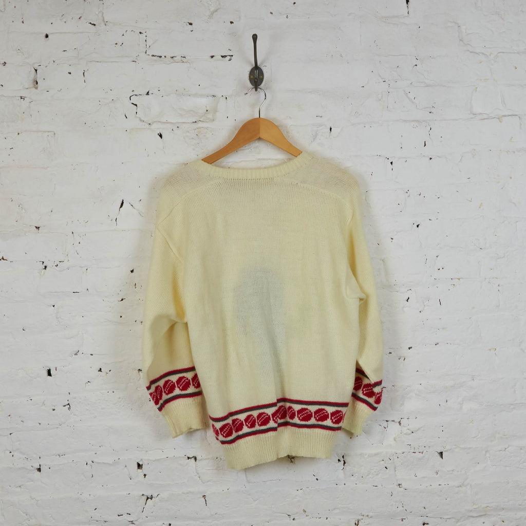 Cricket Picture Knit Jumper - White - M
