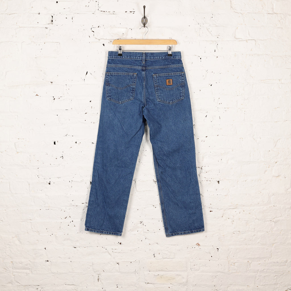 Carhartt Straight Leg Work Jeans Pants - Blue - S