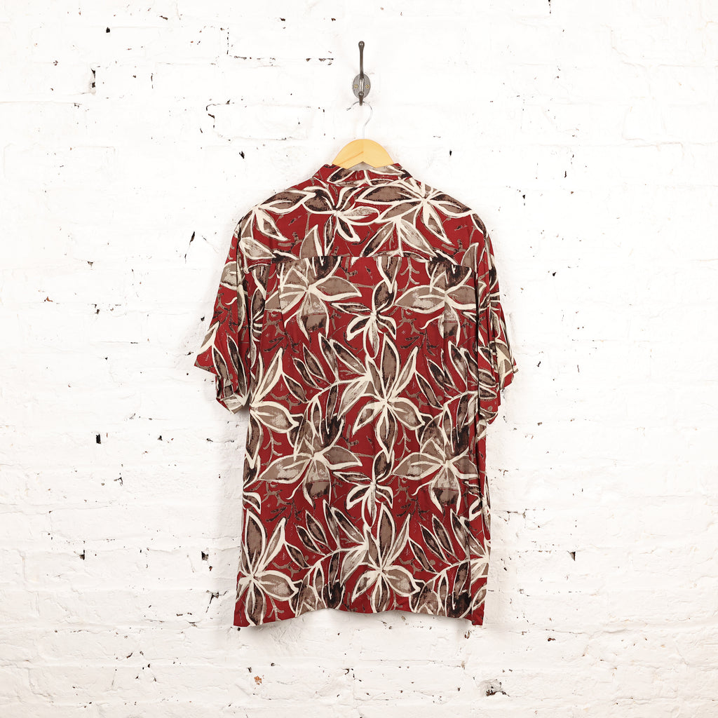 Hawaiian Leaves Print Shirt - Red - L
