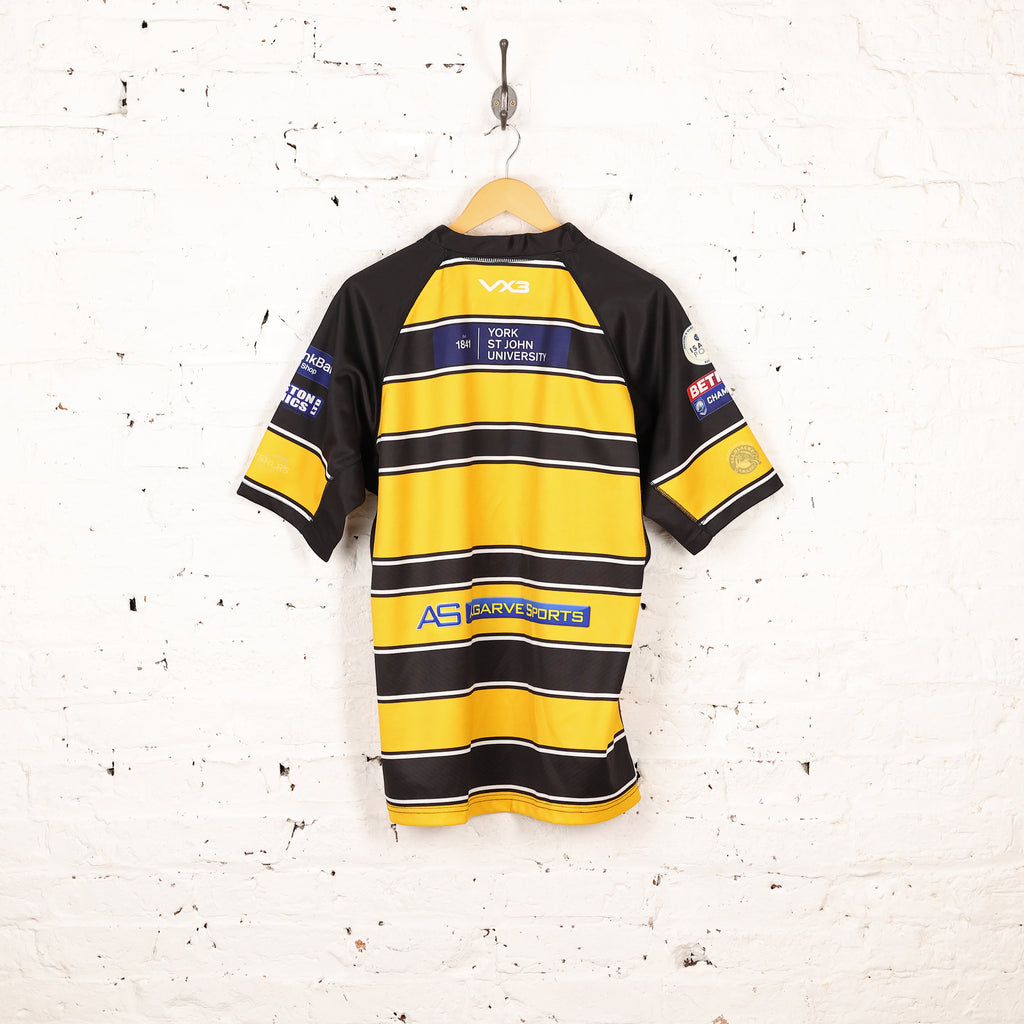 VX3 York City Knights Home Rugby Shirt - Black/Yellow - XL