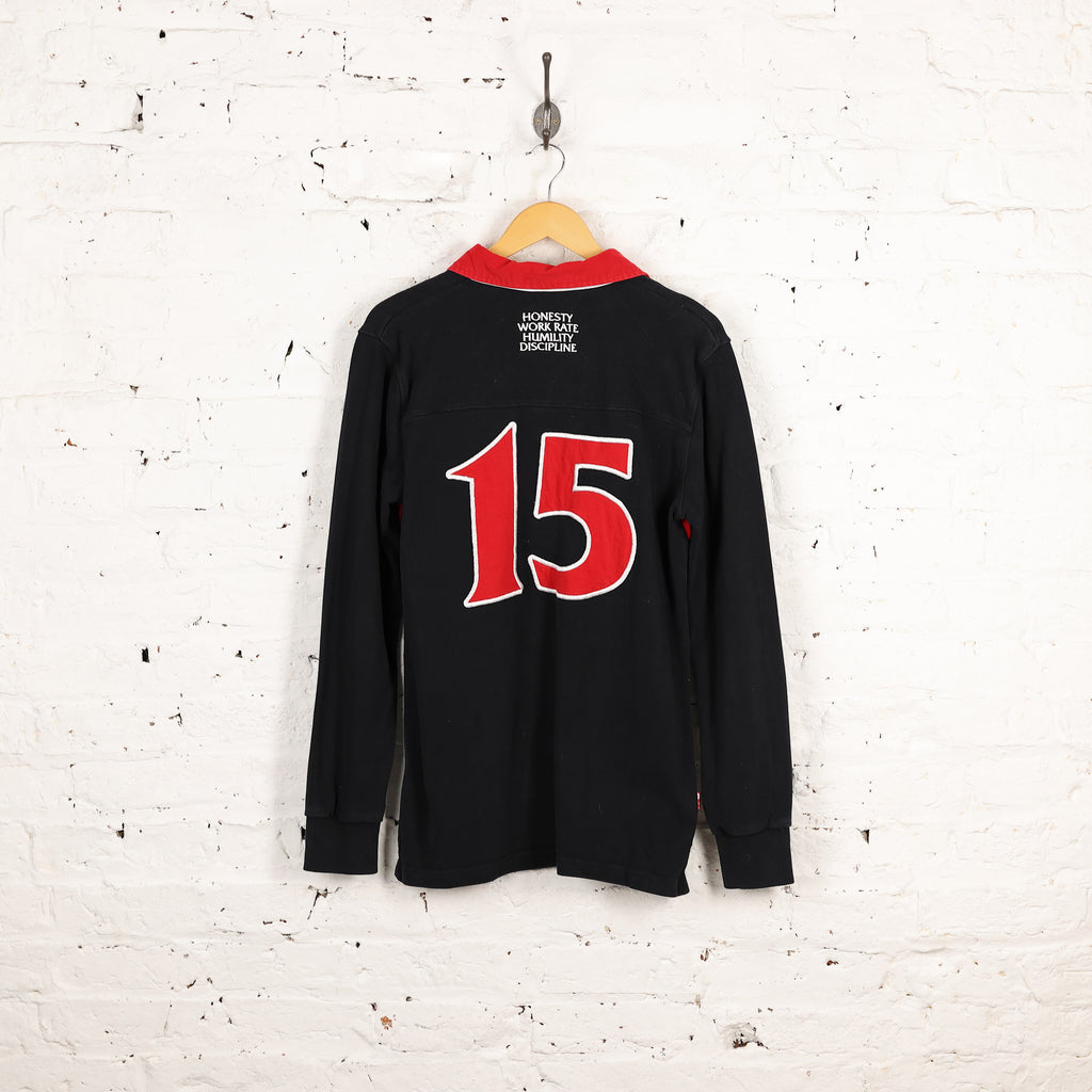 Saracens Heritage Long Sleeve Rugby Shirt - Black - S