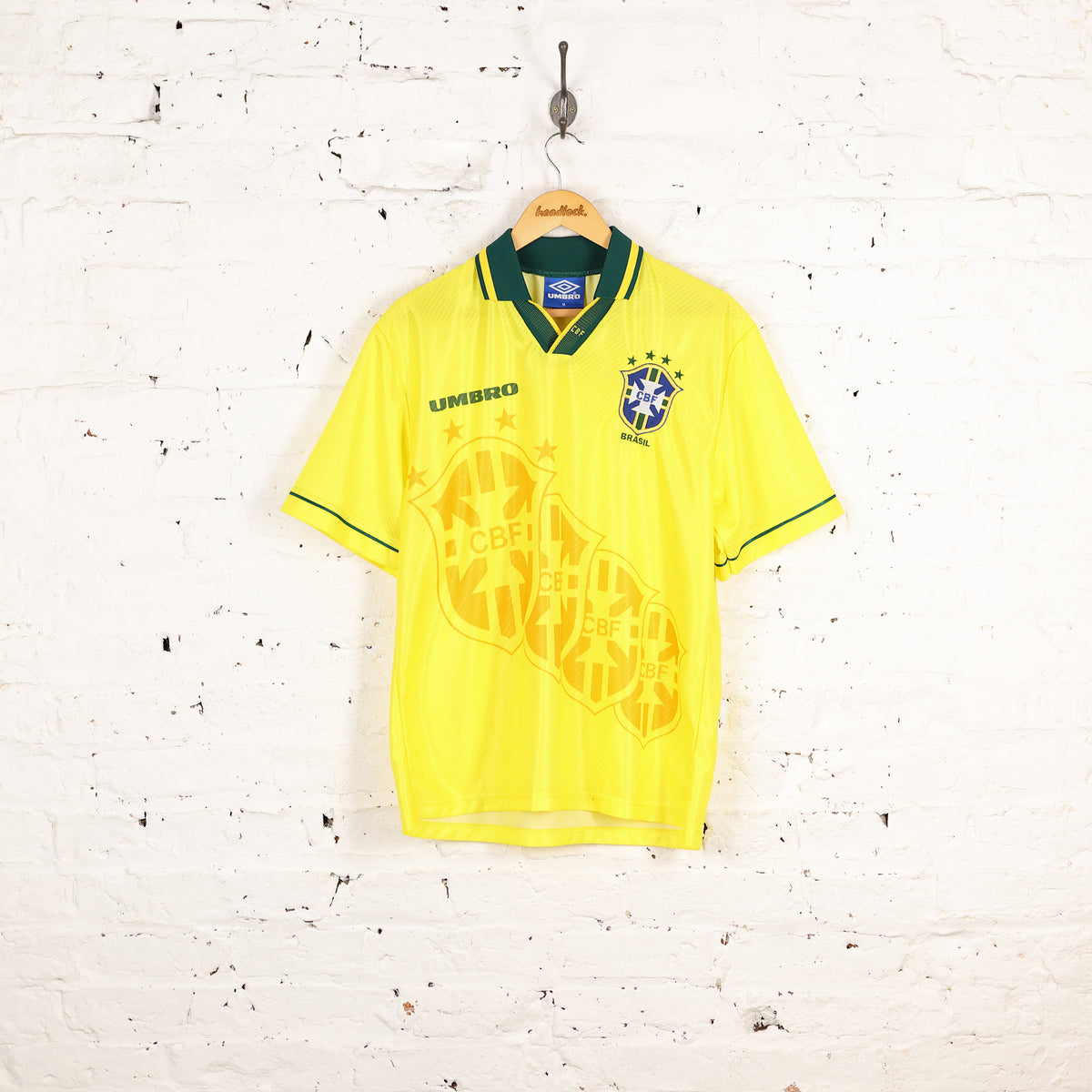 Brasil Nike 90s Football Hoodie - Yellow - L – Headlock