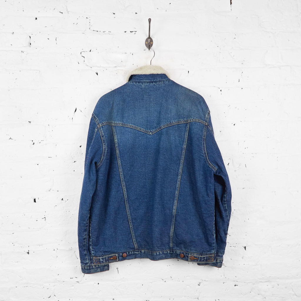 Vintage Wrangler Faux Fur Lined Denim Jacket - Blue - XL - Headlock