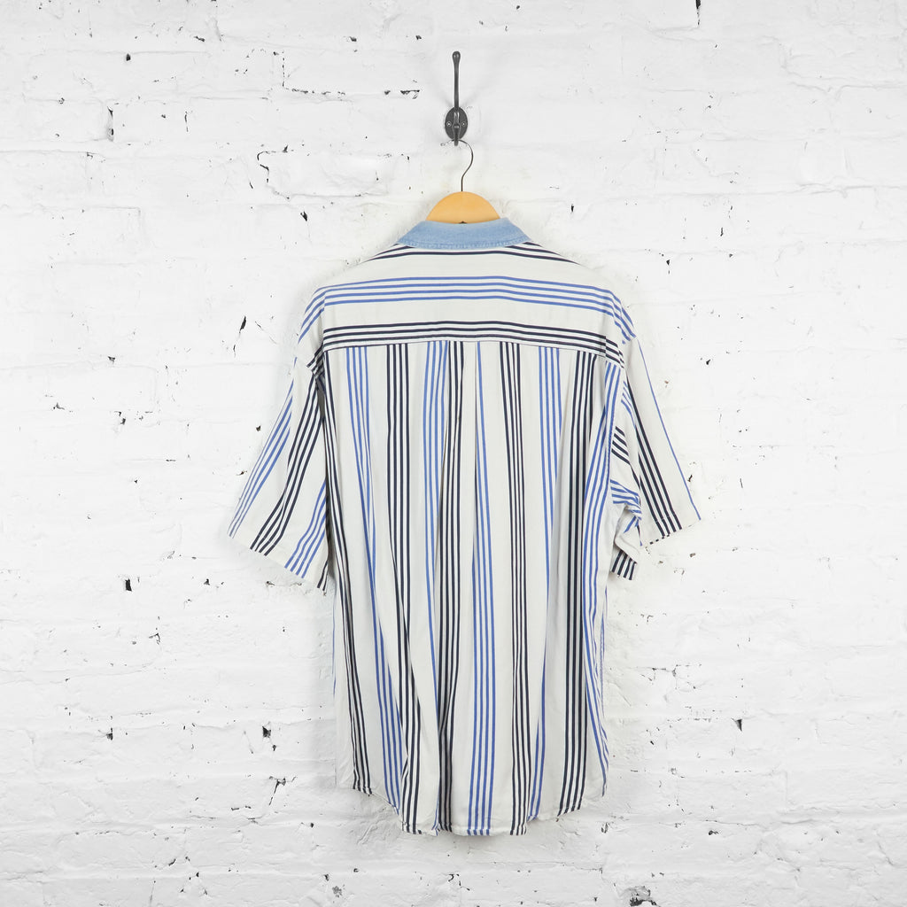 Vintage Striped Guess Shirt - Blue/White - XL - Headlock