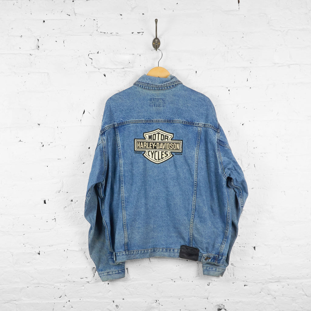 Vintage Harley Davidson Denim Jacket - Blue - XL - Headlock