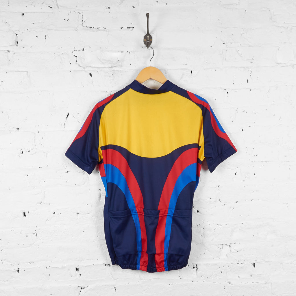 Aitos Patterned Cycling Jersey - Blue/Yellow - L - Headlock